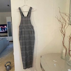 Plaid black and white jumpsuit.